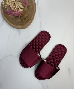 Pantoufle en satin " Bordeaux "