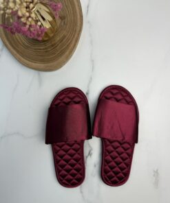 Alternative view of Pantoufle en satin " Bordeaux "
