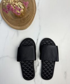 Alternative view of Pantoufle en satin " Noir "