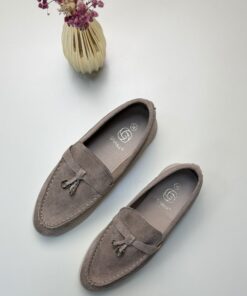 Mocassin en daim " khakhi "