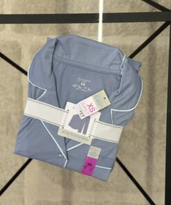 Pyjama primark manche longue boutonné " Blue unie "