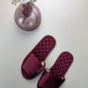 Pantoufle en satin " Bordeaux "
