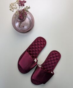 Pantoufle en satin " Bordeaux "