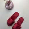 Pantoufle en satin " Rouge "