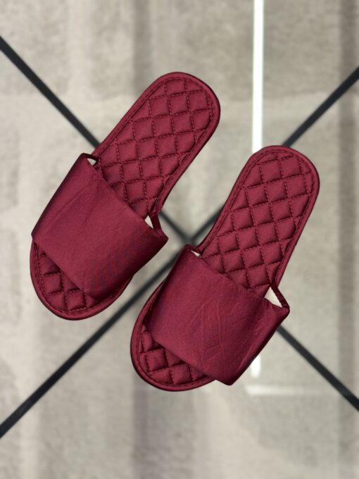 Pantoufle en satin " Bordeaux "