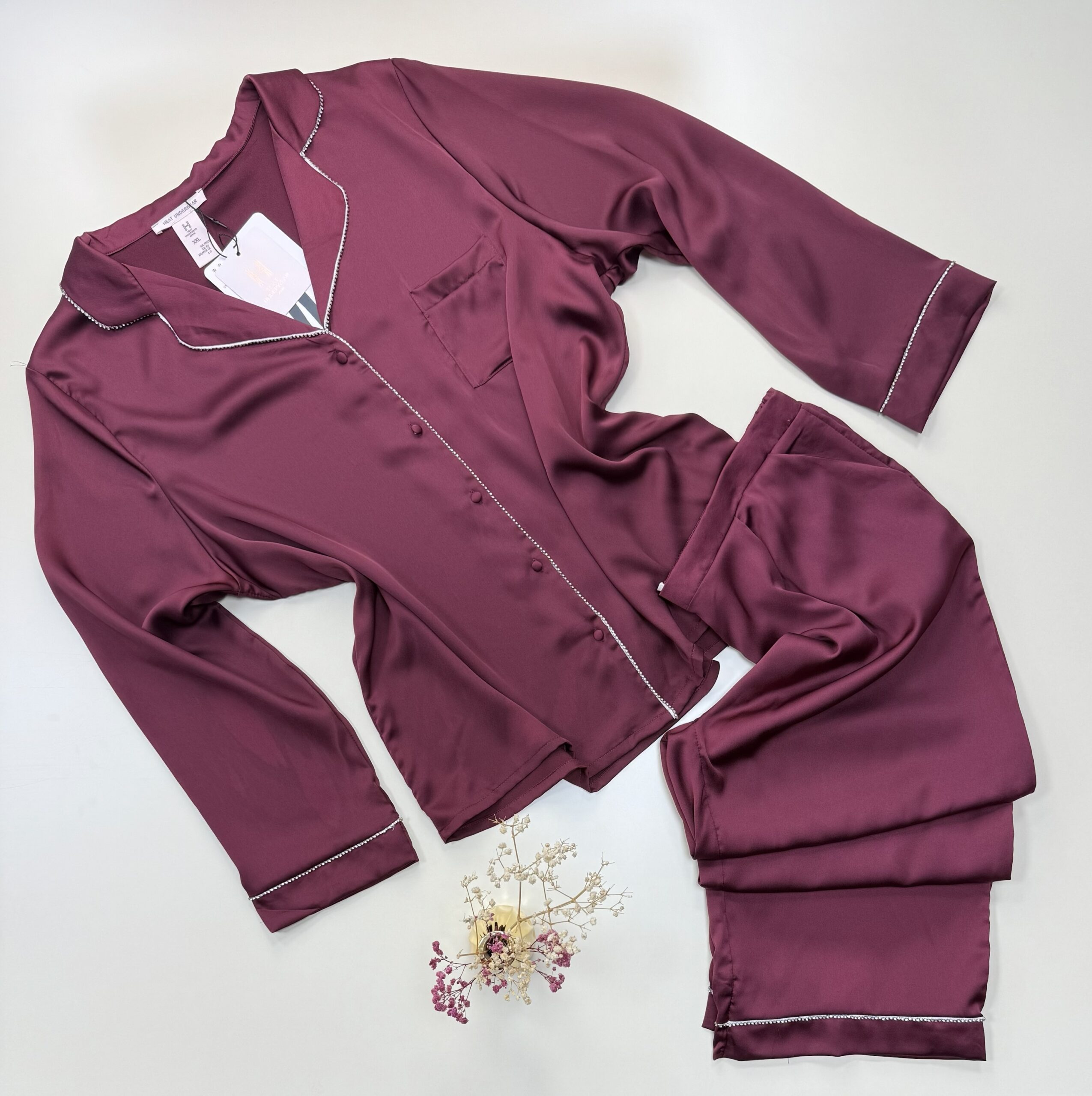 Pyjama boutonné H " Bordeaux "