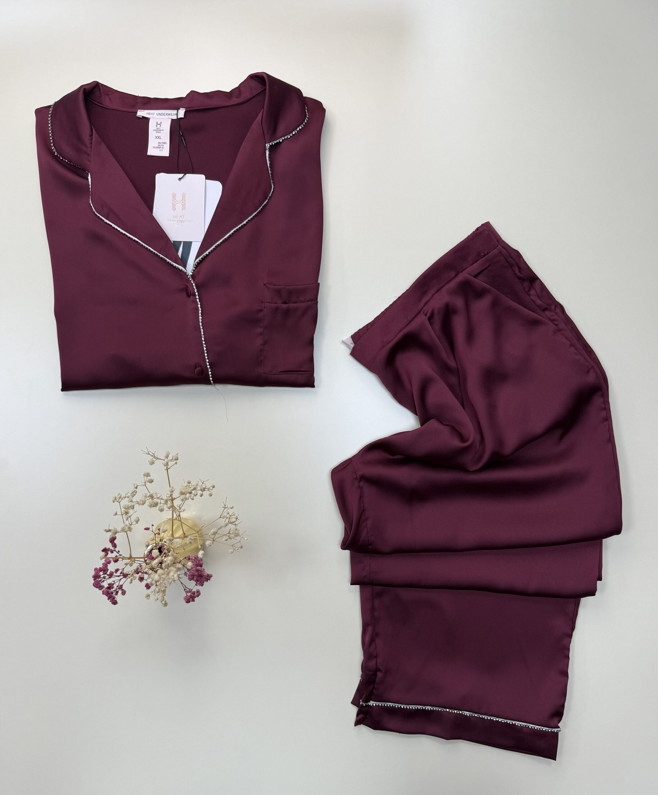 Pyjama boutonné H " Bordeaux " – Image 2