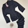 Pyjama boutonné en satin H " Noir "