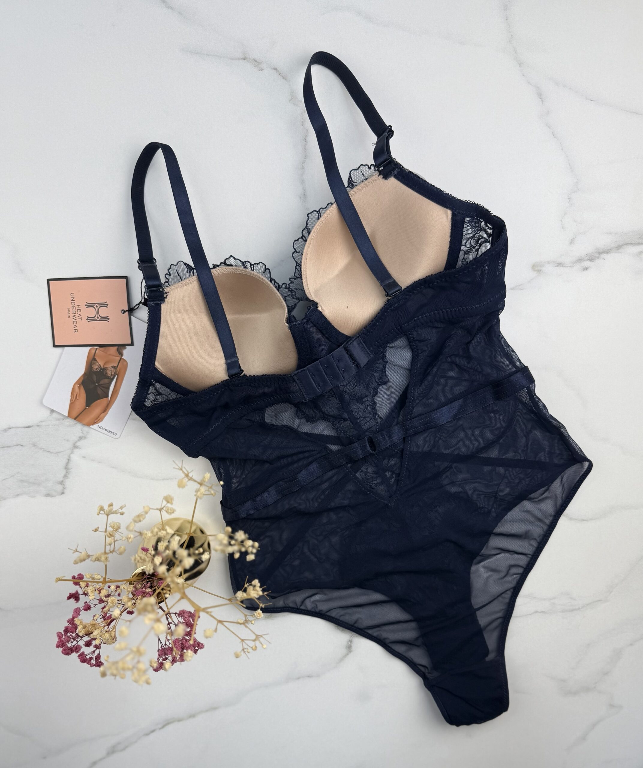 Body en dentelle H - bleu - – Image 2