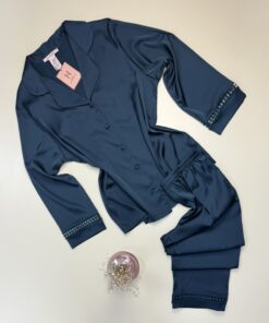 Pyjama boutonné en satin H " Vert "