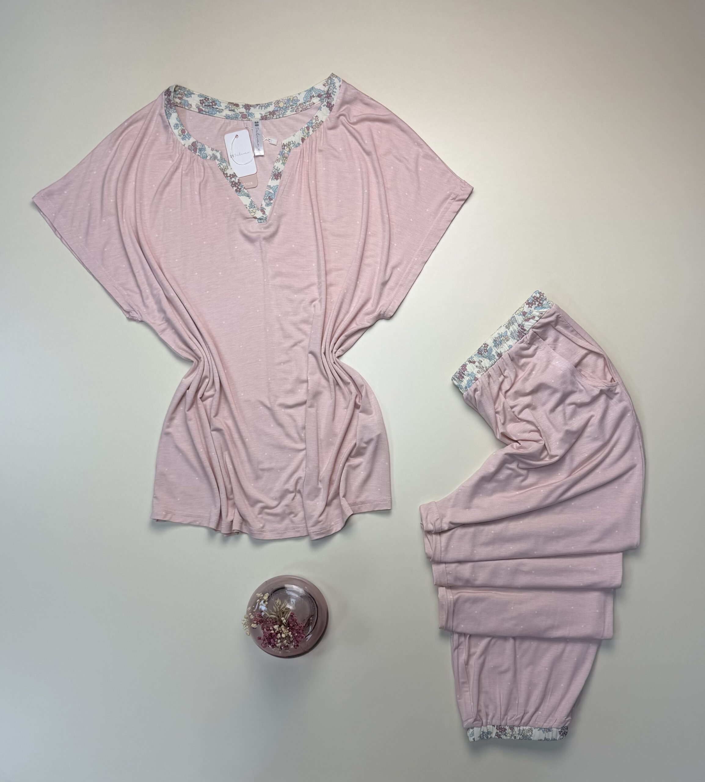 Pyjama haut demi manche - Tress - rose
