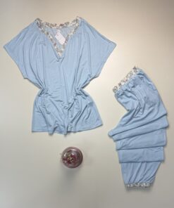 Pyjama haut demi manche - Tress - bleu