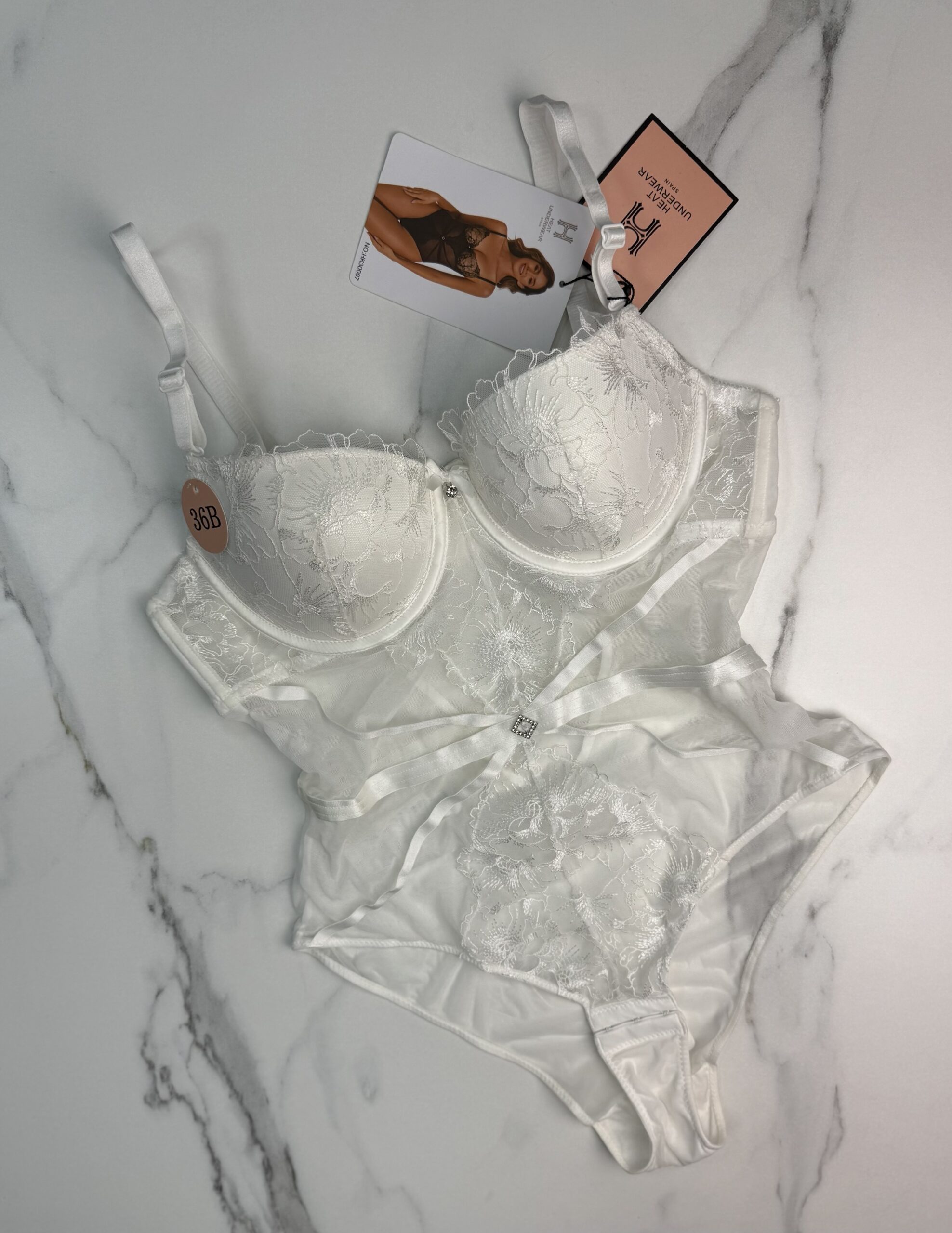 Body en dentelle H - blanc - – Image 2