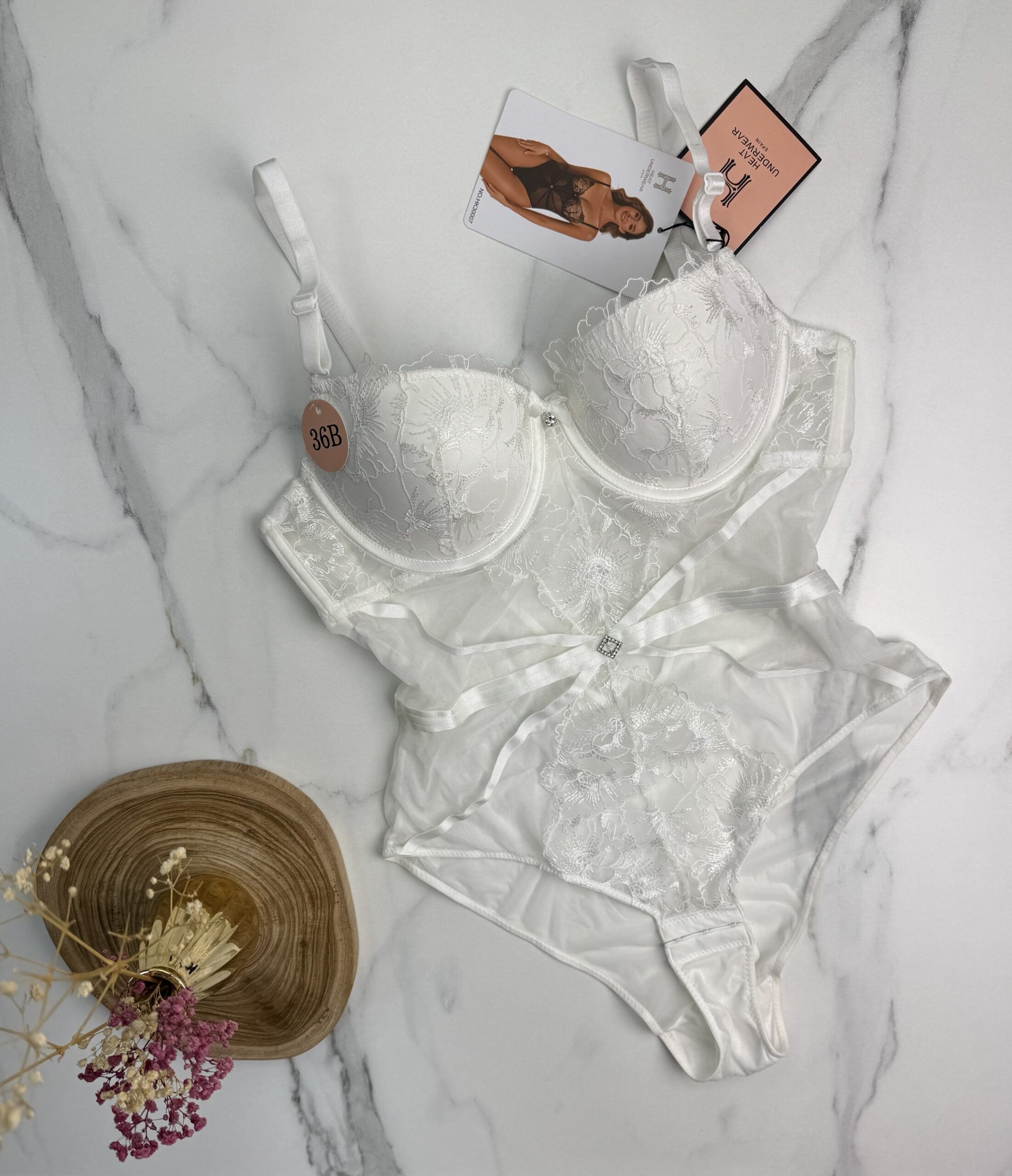 Body en dentelle H - blanc -