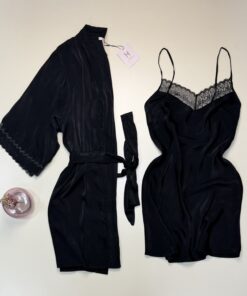 Ensemble nuisette peignoir " Noir "