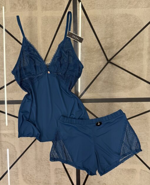 Short+bustier tress " Bleu "
