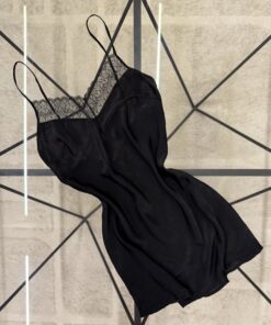 Alternative view of Ensemble nuisette peignoir " Noir "