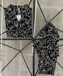 Alternative view of Pyjama haut demi manche boutonnée " Noir "