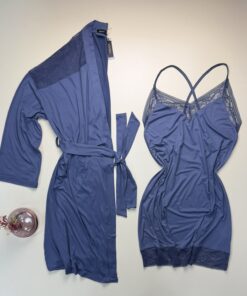 Nuisette peignoir "bleu "