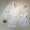 Ensemble nuisette peignoir en satin " Blanc "