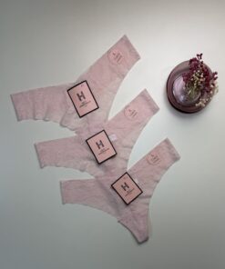 Pack de 3 en dentelle - Rose - invisible