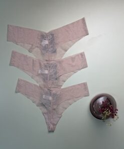 Alternative view of Pack de 3 en dentelle - Rose - invisible