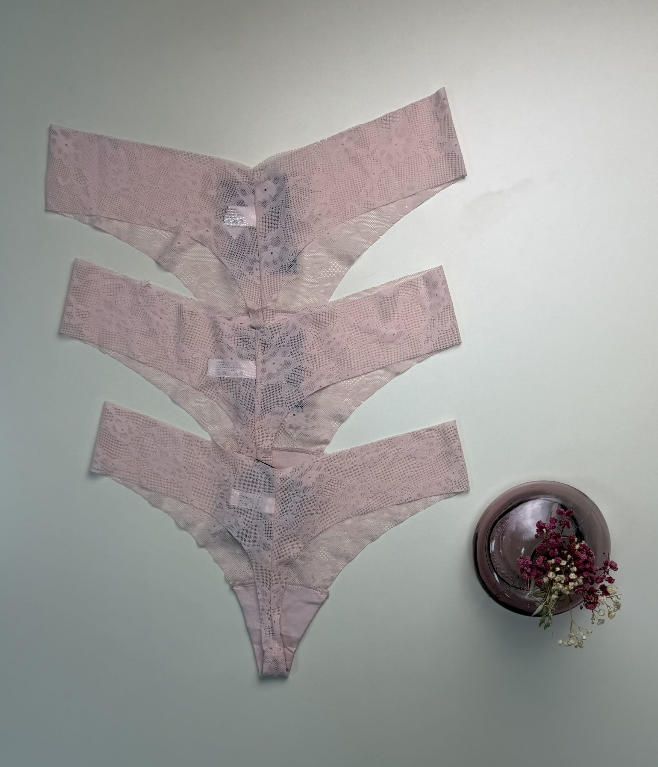 Pack de 3 en dentelle - Rose - invisible – Image 2