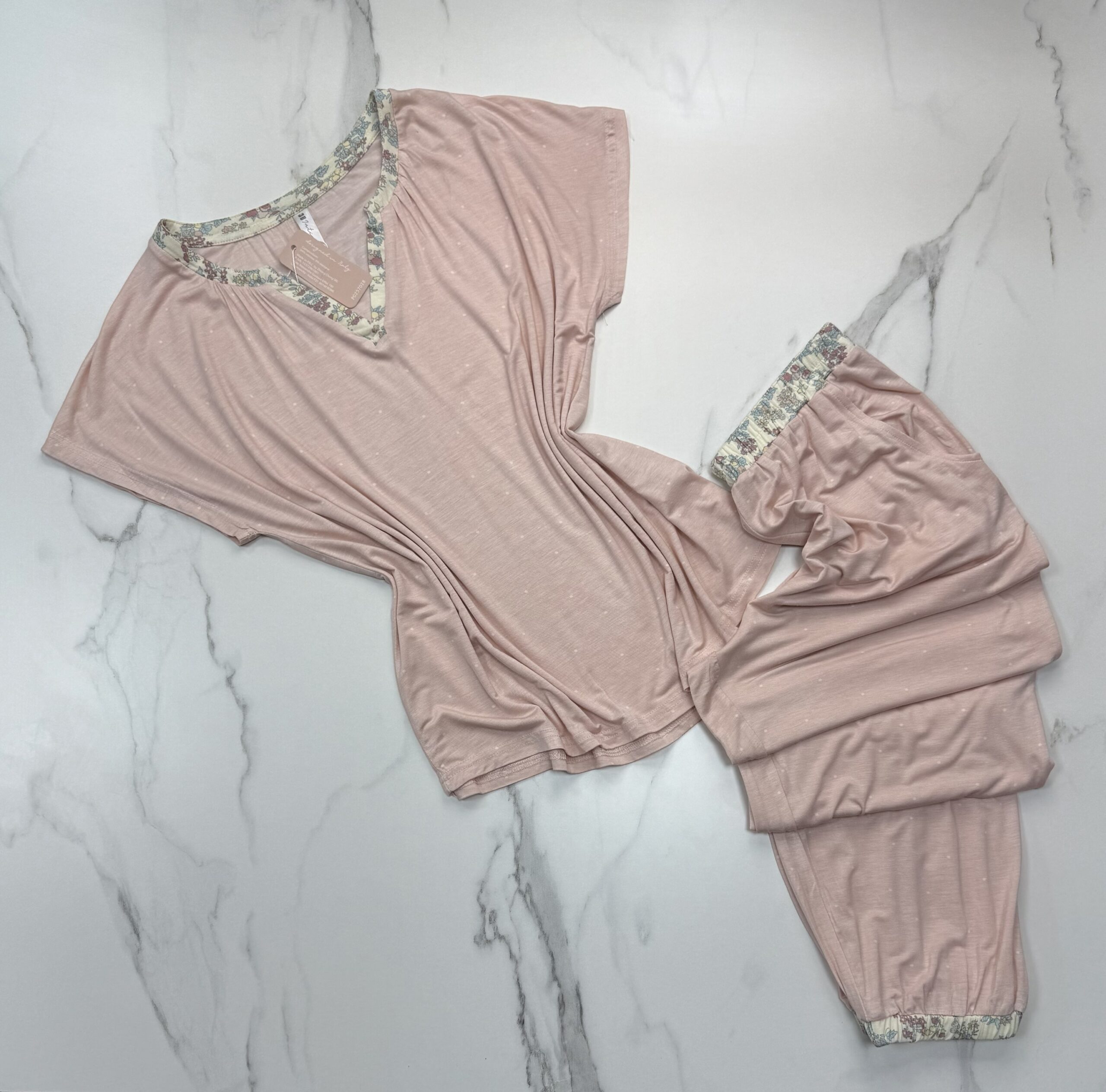 Pyjama haut demi manche - Tress - rose