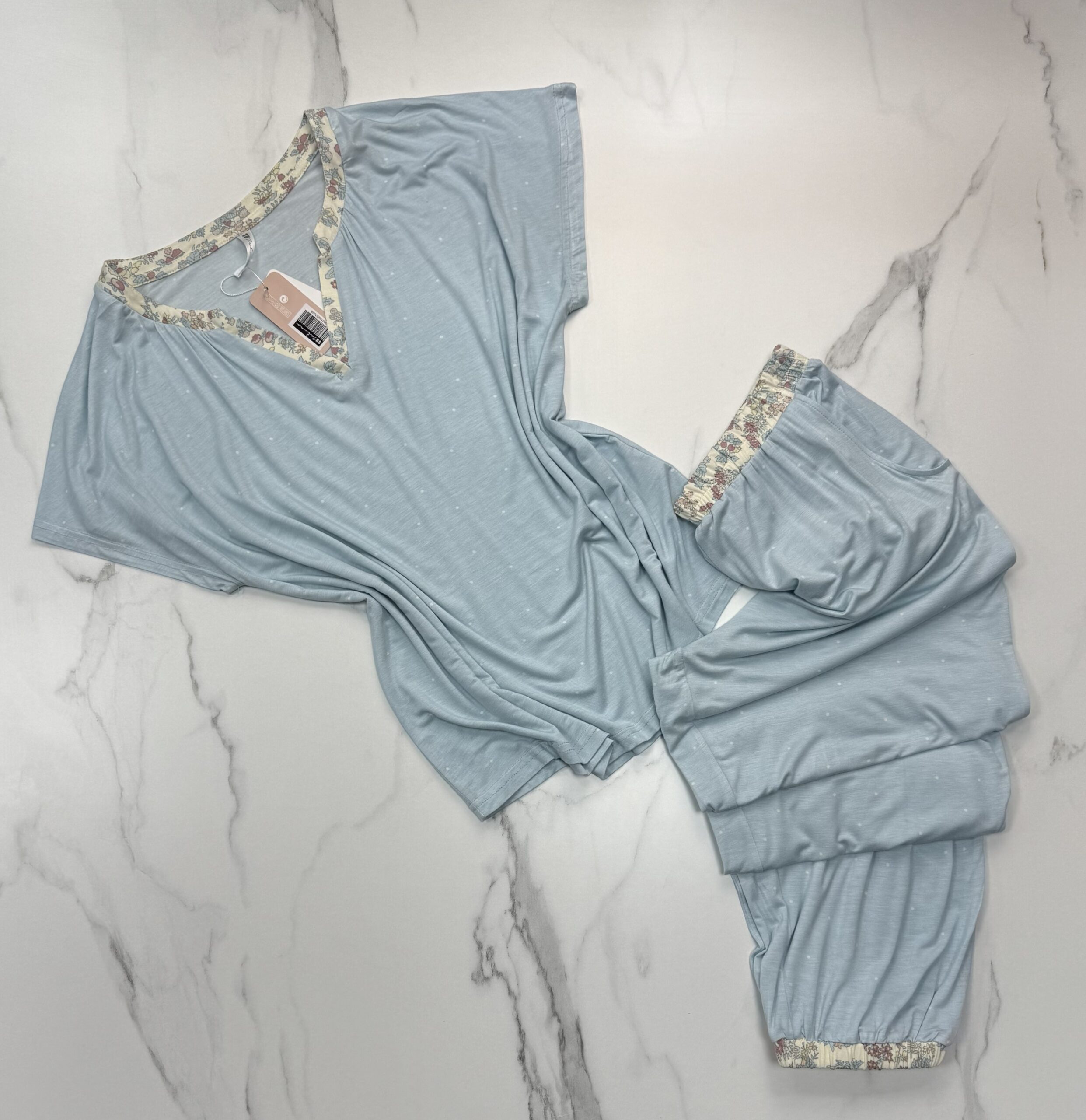 Pyjama haut demi manche - Tress - bleu