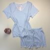 Pyjama Short Haut Demi Manche " Bleu "