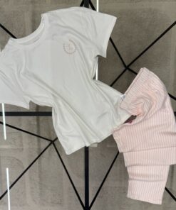 Pyjama haut demi manche - Primark - " Rose a rayures "