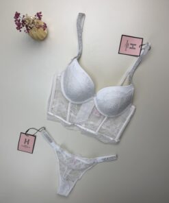Ensemble 2 pcs corset - H - " Blanc "