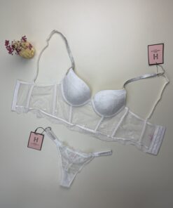 Alternative view of Ensemble 2 pcs corset - H - " Blanc "