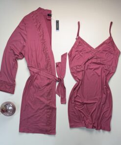Ensemble Nuisette Peignoir " Rose "