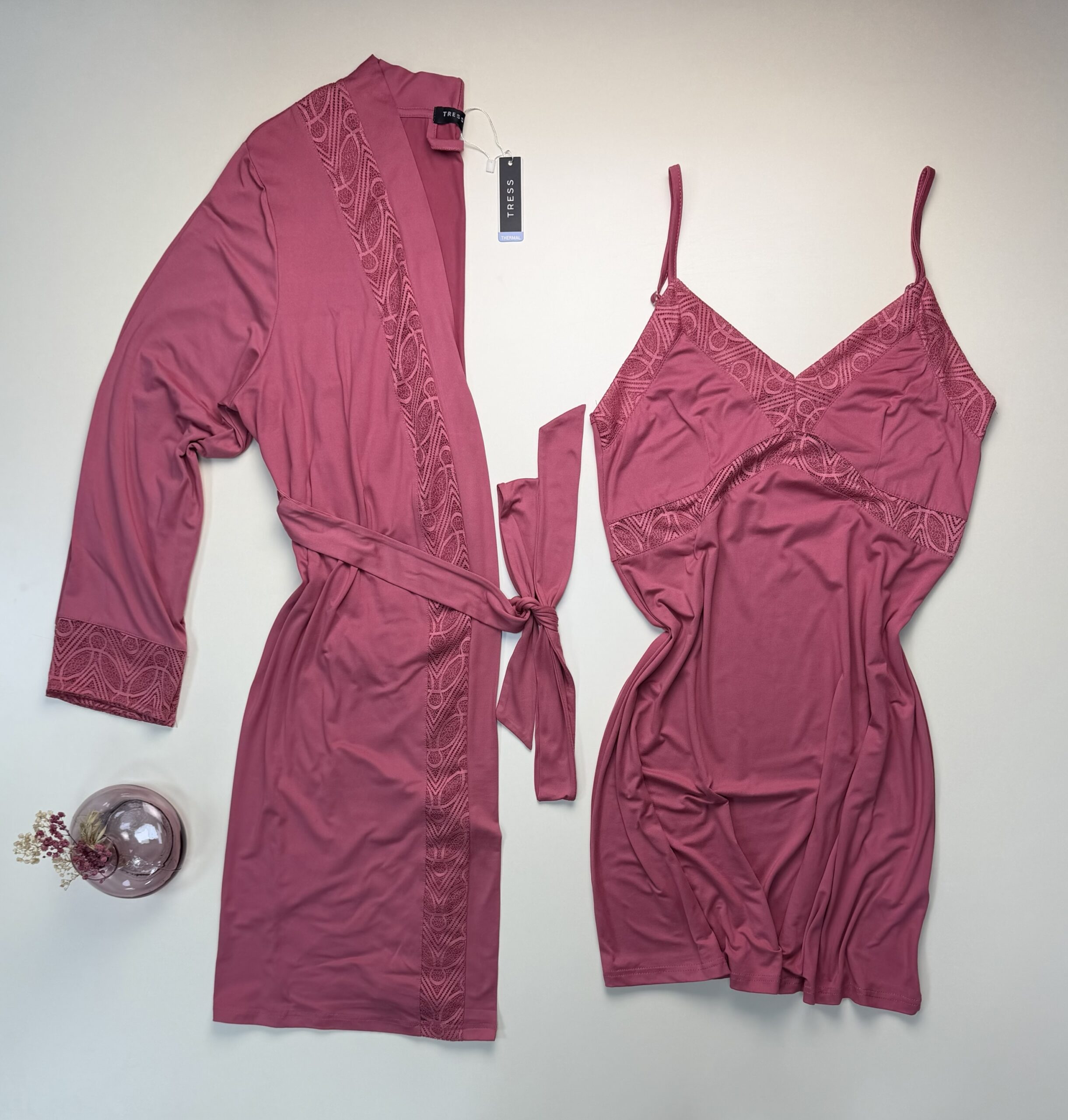 Ensemble Nuisette Peignoir " Rose "