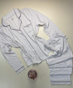 Pyjama boutonné haut manche longue primark " Taupe à motifs "