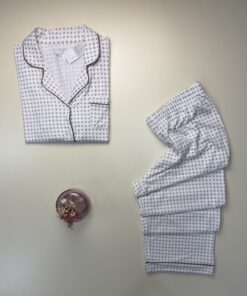 Alternative view of Pyjama boutonné haut manche longue primark " Taupe à motifs "