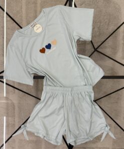 Alternative view of Pyjama short haut demi manche " Bleu "