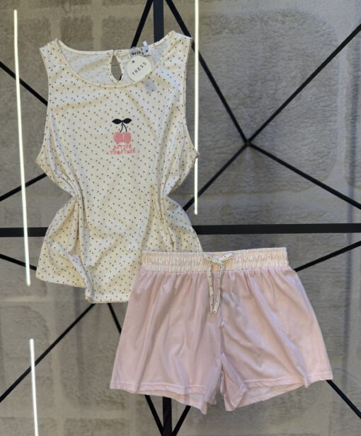 Pyjama short haut débardeur " Rose "
