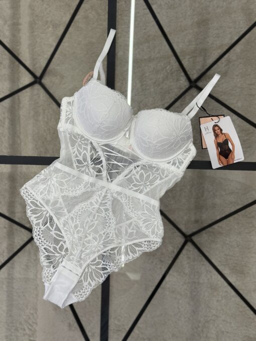 Body en dentelle Push Up - H - Blanc -