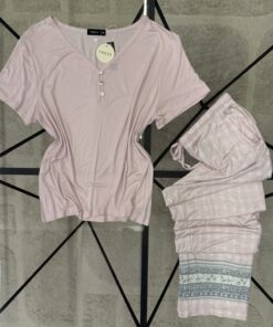 Alternative view of PYJAMA HAUT DEMI MANCHE "rose"