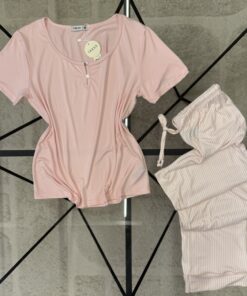 Alternative view of PYJAMA HAUT DEMI MANCHE "rose"