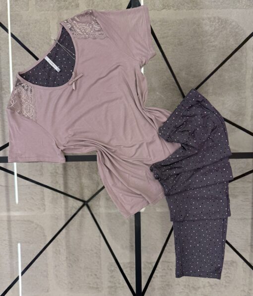 Pyjama haut demi manche " Bois de rose "