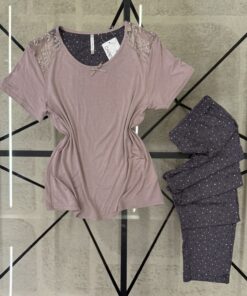 Alternative view of Pyjama haut demi manche " Bois de rose "