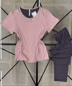 Alternative view of Pyjama haut demi manche " Rose "