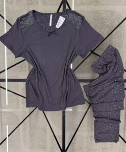 Alternative view of Pyjama haut demi manche " Gris "