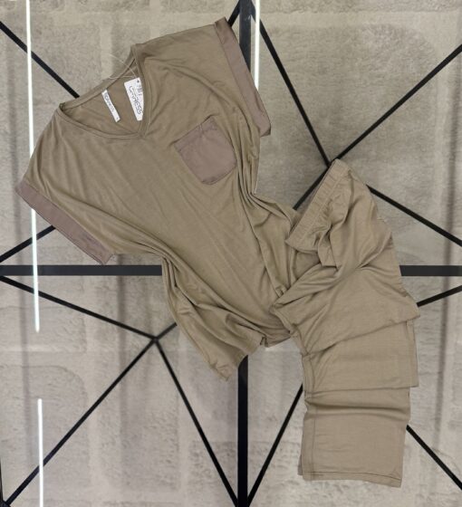 Pyjama pantalon haut demi manche " Khakhi "