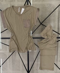 Alternative view of Pyjama pantalon haut demi manche " Khakhi "