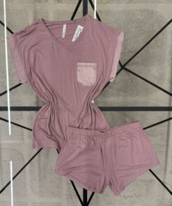 Alternative view of Pyjama short  haut demi manche " Rose "