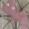 Pyjama pantalon haut demi manche " Rose "